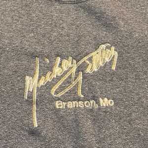Vintage Lee Mickey Gilley Branson Mo Men Gray Sweatshirt Long Sleeve‎